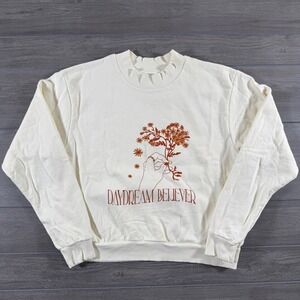 Vada Winter Sweatshirt Large Cream Daydream Believer Floral Organic Cotton
